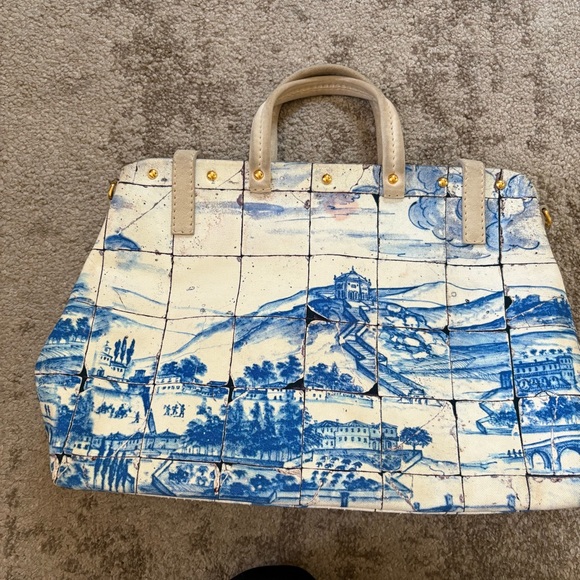 Prada Blue and White Canvas Tote Bag - Picture 3 of 13